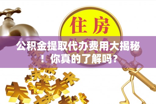 鄢陵公积金提取代办费用大揭秘！你真的了解吗？